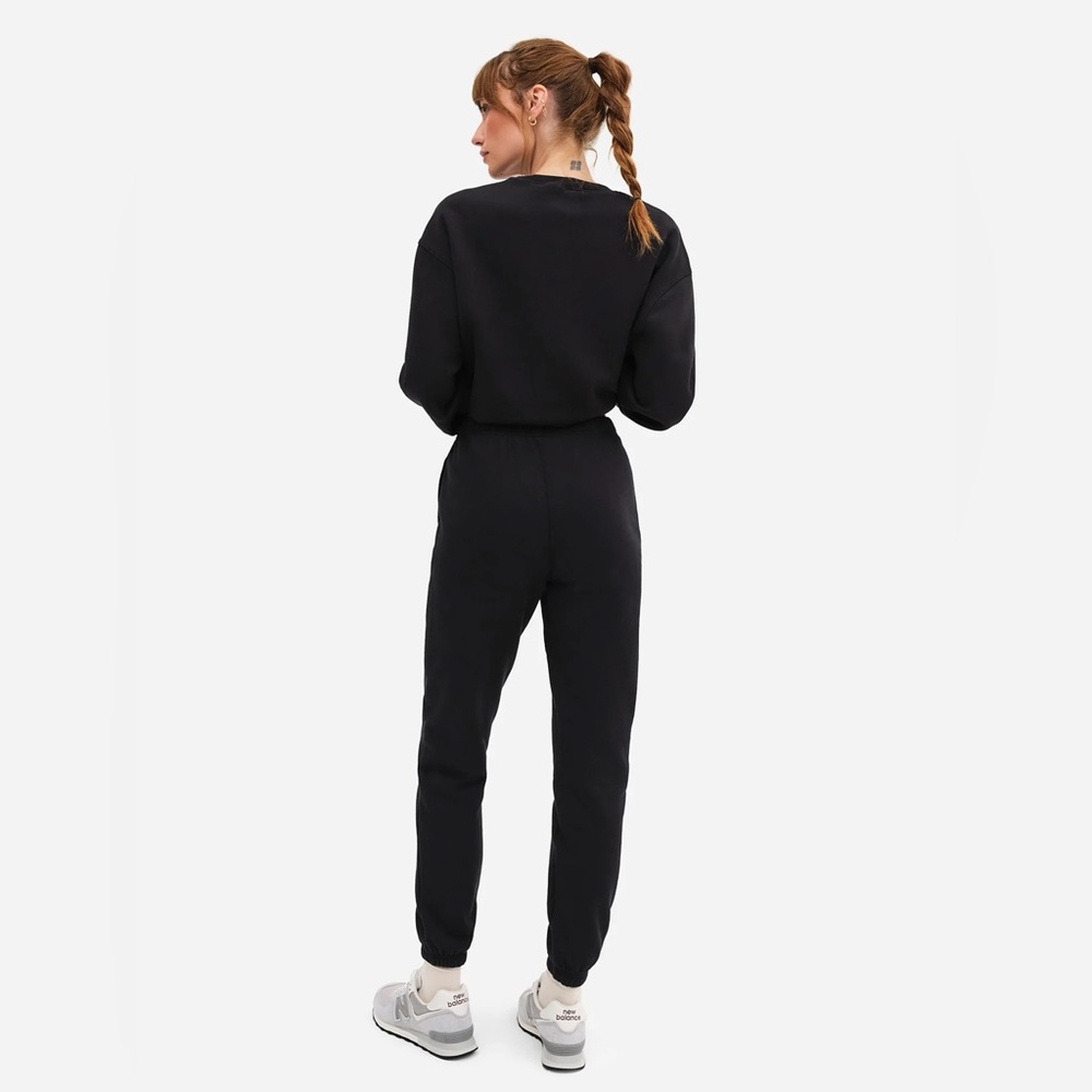 $128 MATE the label Organic Fleece Relaxed Pocket Sweatpant Jet Black NWT - Picture 3 of 6